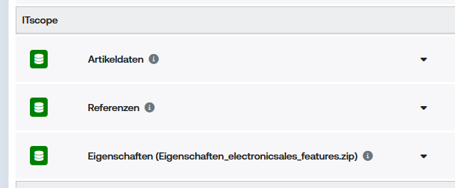 Liste von 3 Dateien für den ITscope Import