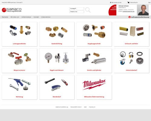 B2B-Onlineshop mit Marken- und Herstellerübersicht