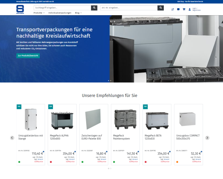 B2B-Onlineshop mit individuellen Preisen und Kundenlogins